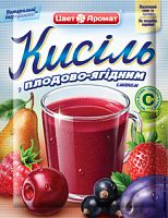 Кисіль з плодово-ягідним смаком, 90г (25шт) ТМ "ЦветАромат" (4820049640328)