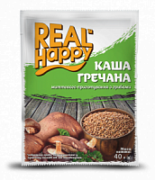 "Real HAPPY" Каша швид. приготування гречана з грибами, 40г (4820149161402)