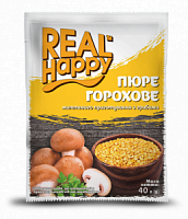 "Real HAPPY" гороховое пюре с грибами быстрого приготовления, 40г (4820149161396)
