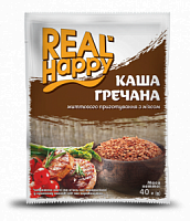 "Real HAPPY" Каша швид. приготування гречана з м'ясом, 40г (4820149161419)
