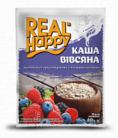 "Real HAPPY" Каша скор. приготовления овсяная с лесными ягодами, 40г (4820149161433)