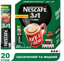Кава "Nescafe" 3-в-1 турбо стік 20 шт (7613036116114)